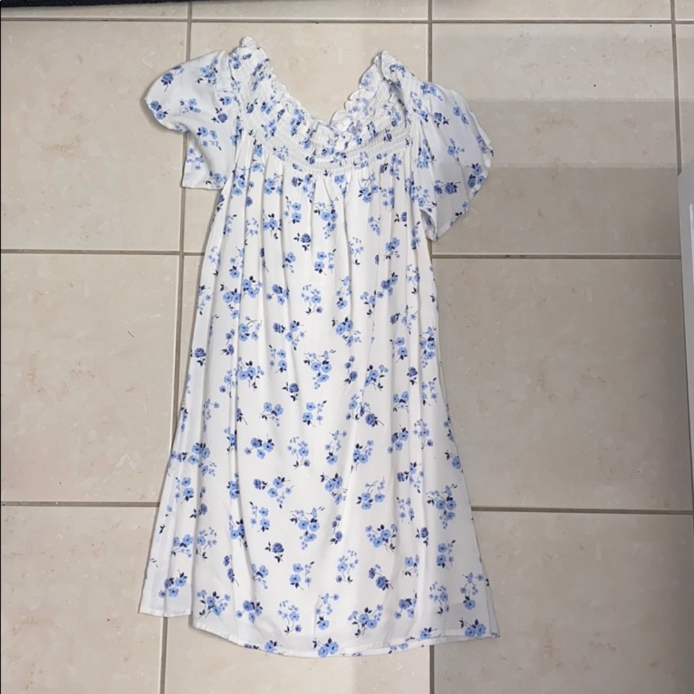 White, floral print dress